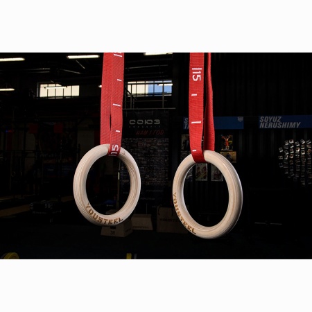 Купить Кольца гимнастические 32 мм красные стропы в Карасуке 