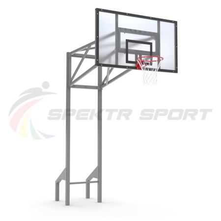 Купить Стойка баскетбольная уличная усиленная со щитом из оргстекла, кольцом и сеткой SP D 413 в Карасуке 