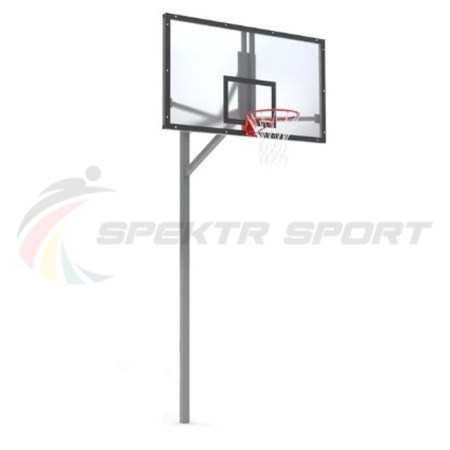 Купить Стойка баскетбольная уличная упрощенная со щитом из оргстекла, кольцом и сеткой SP D 412 в Карасуке 