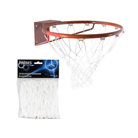 Купить Сетка баскетбольная Torres, нить 4 мм, белая в Карасуке 